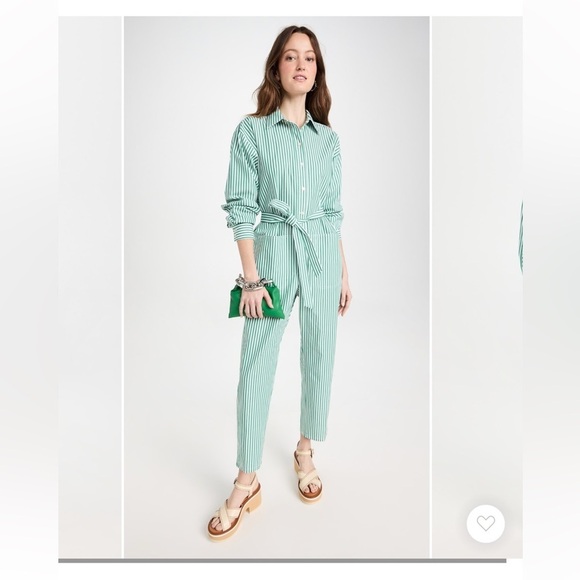 Rachel Comey Saraco Jumpsuit in Green Stripe - Picture 1 of 16